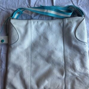 Gabs Bags White/Cream and Blue Leather/Canvas Women's Adjustable Bag